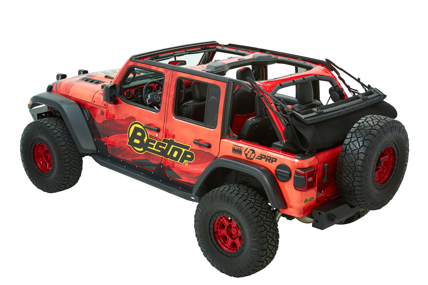 Trektop Ultra Slantback Soft Top For Jeep 2018-Current Wrangler JL 4 Door Black Bestop
