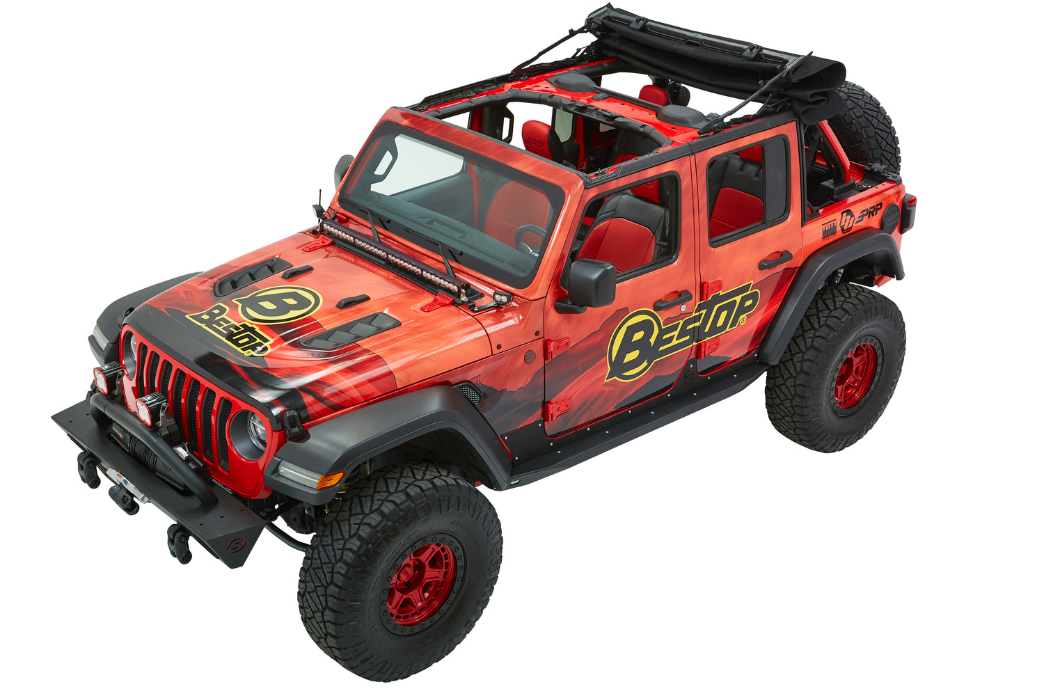 Trektop Ultra Slantback Soft Top For Jeep 2018-Current Wrangler JL 4 Door Black Bestop