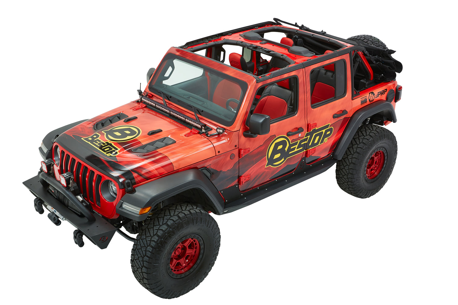 Trektop Ultra Slantback Soft Top For Jeep 2018-Current Wrangler JL 4 Door Black Bestop