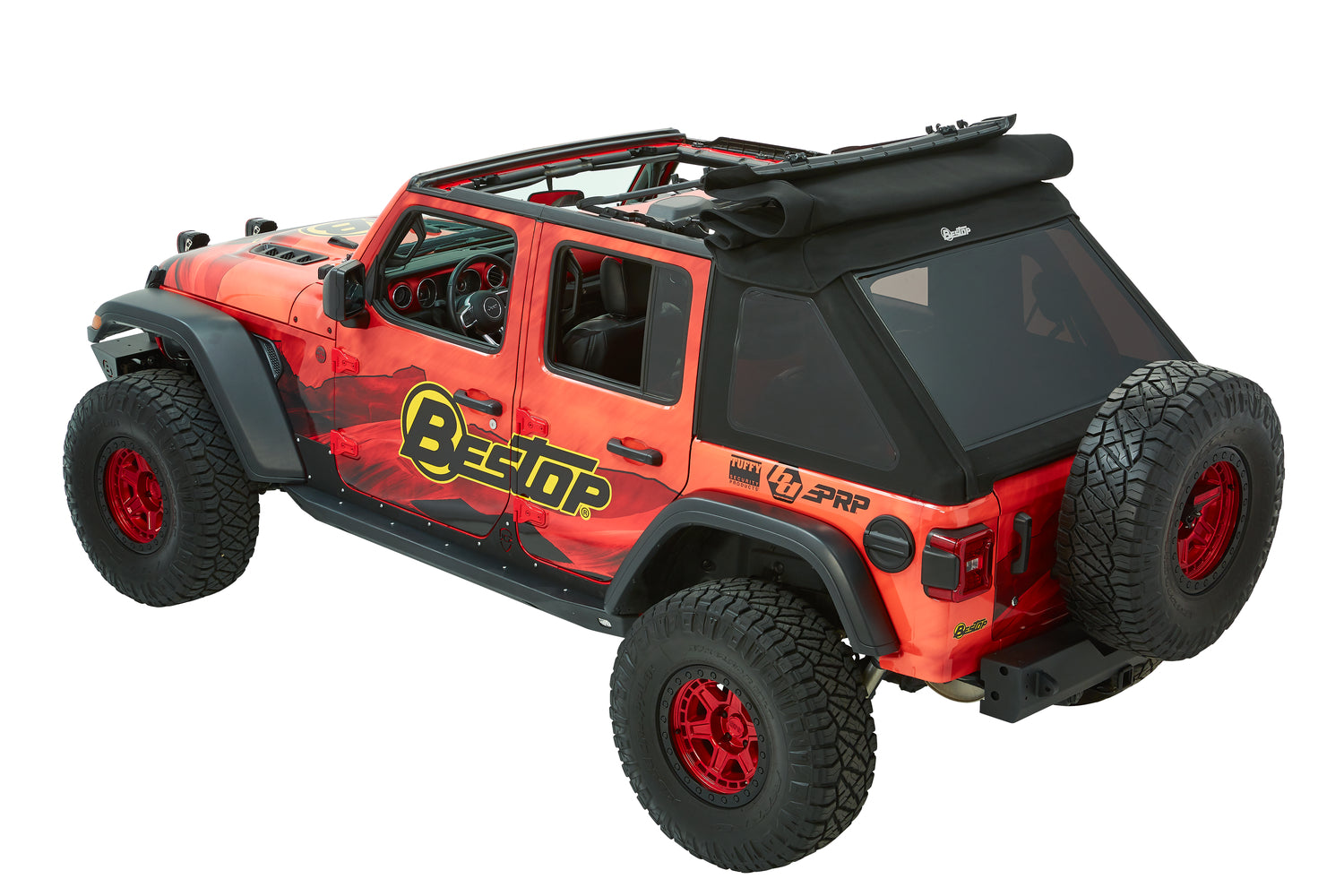 Trektop Ultra Slantback Soft Top For Jeep 2018-Current Wrangler JL 4 Door Black Bestop
