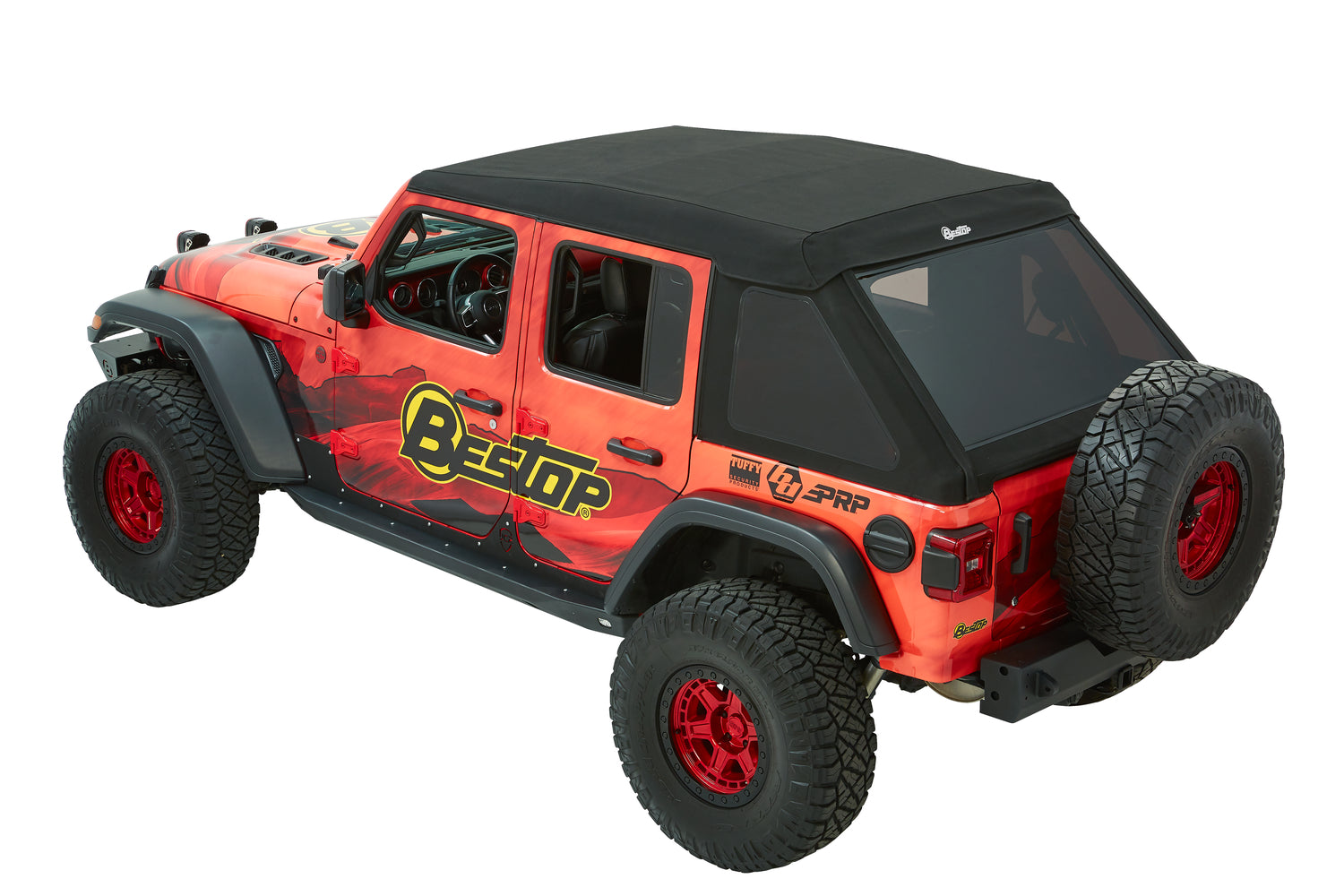 Trektop Ultra Slantback Soft Top For Jeep 2018-Current Wrangler JL 4 Door Black Bestop