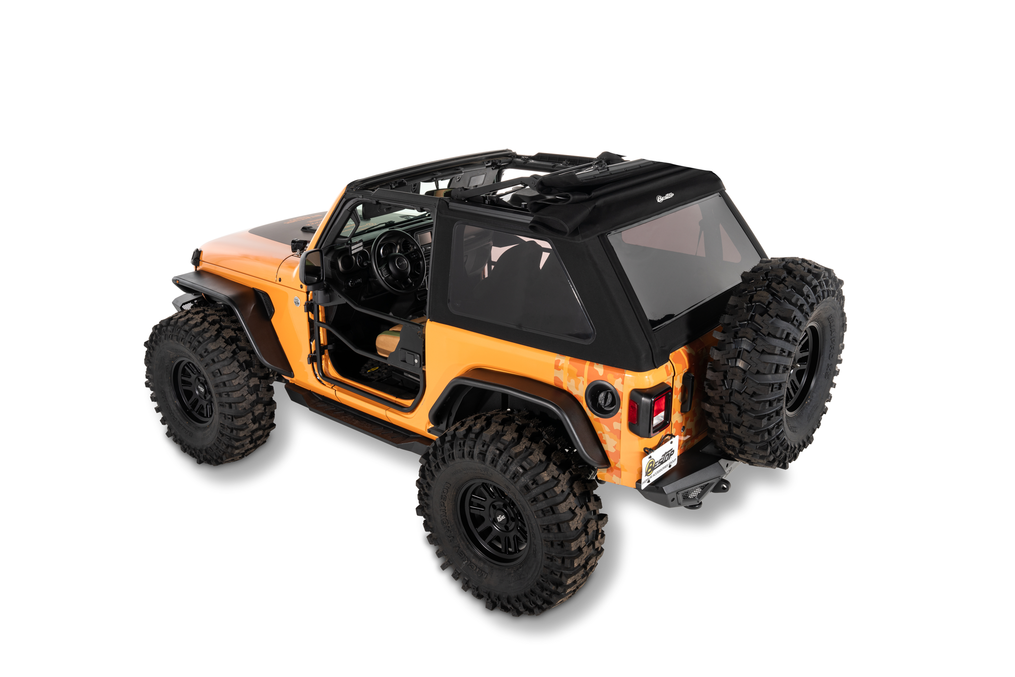 Jeep Wrangler Trektop Glide Slantback Soft Tops For Jeep 2018-Current Wrangler JL 2 Door Bestop