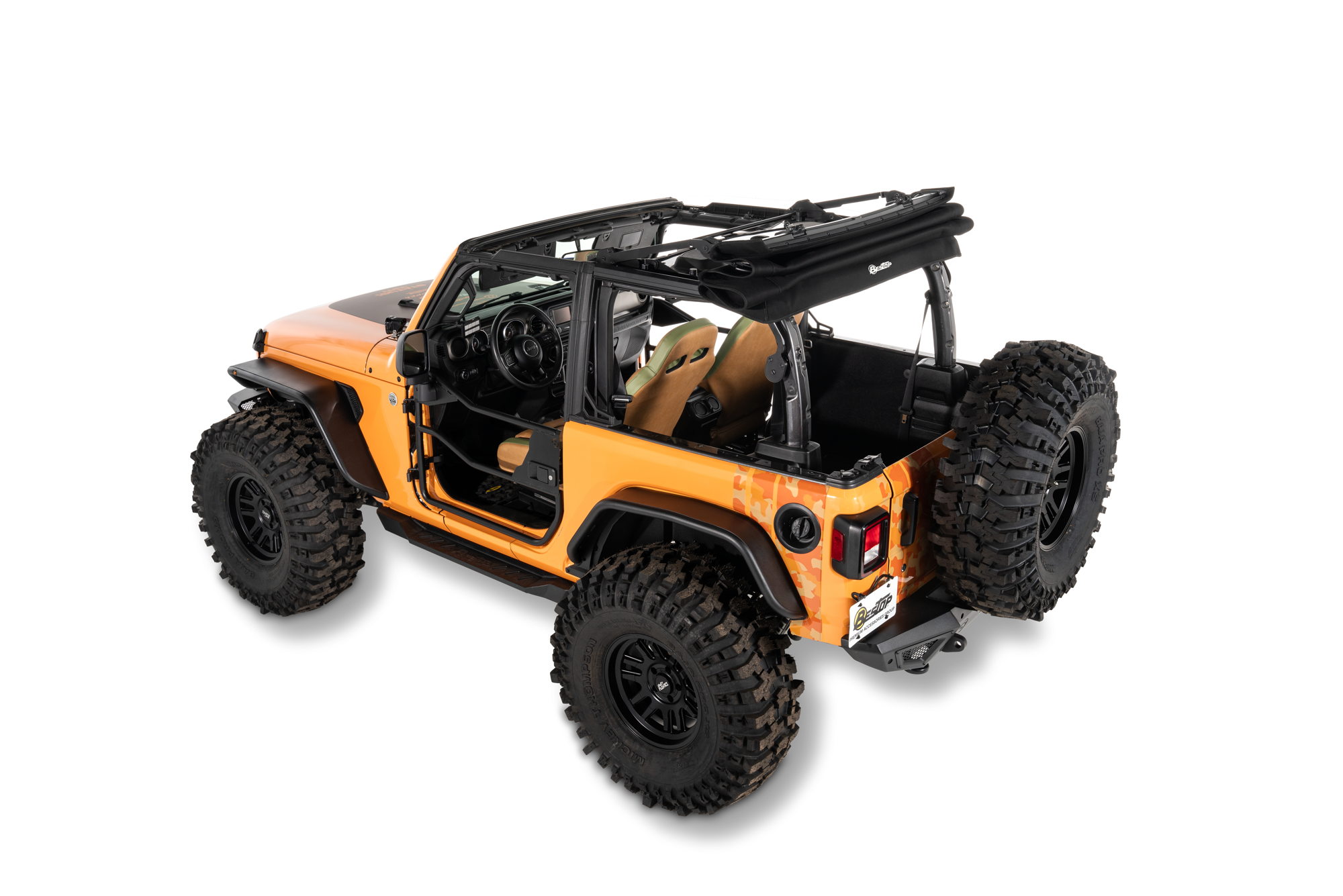 Jeep Wrangler Trektop Glide Slantback Soft Tops For Jeep 2018-Current Wrangler JL 2 Door Bestop