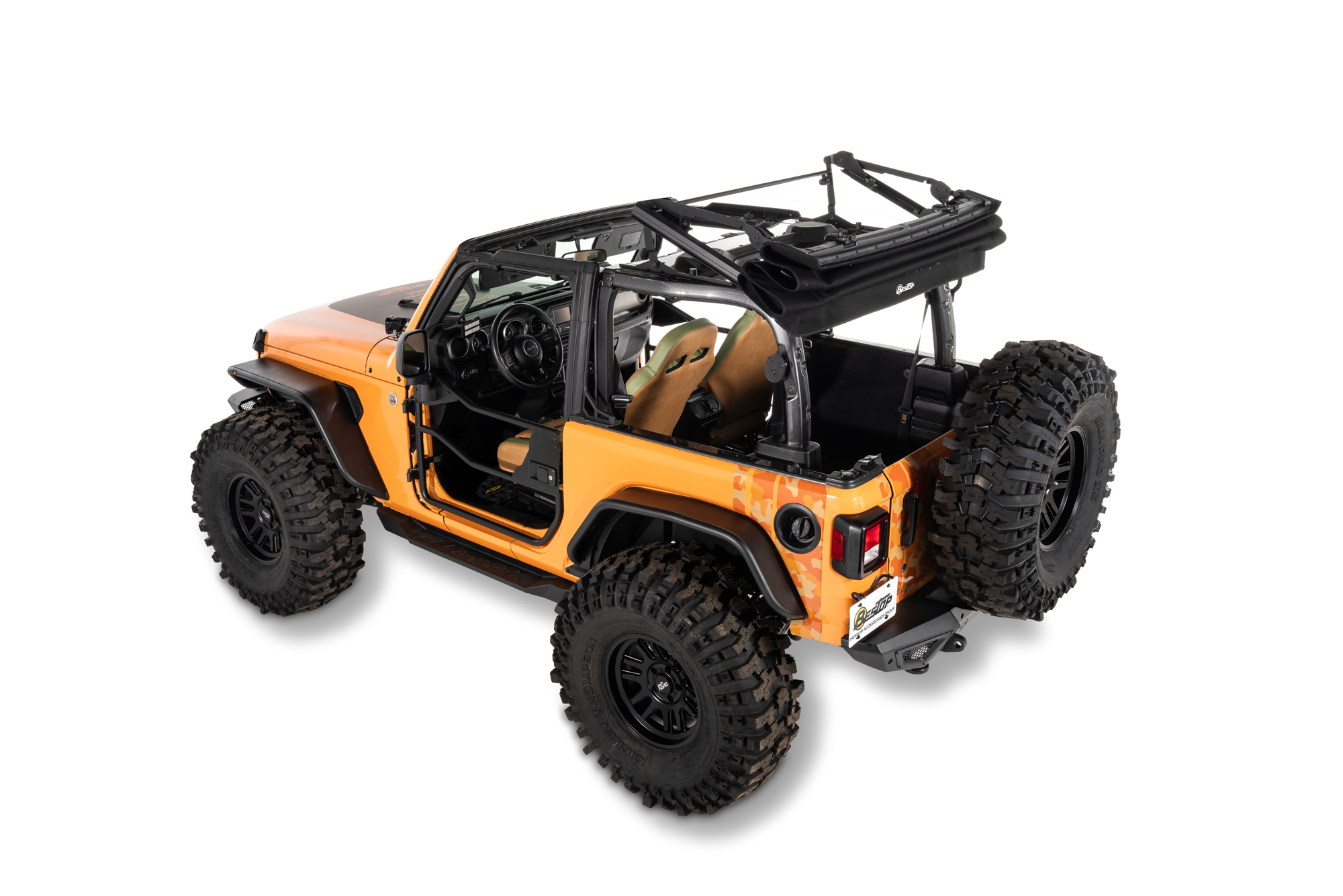 Jeep Wrangler Trektop Glide Slantback Soft Tops For Jeep 2018-Current Wrangler JL 2 Door Bestop