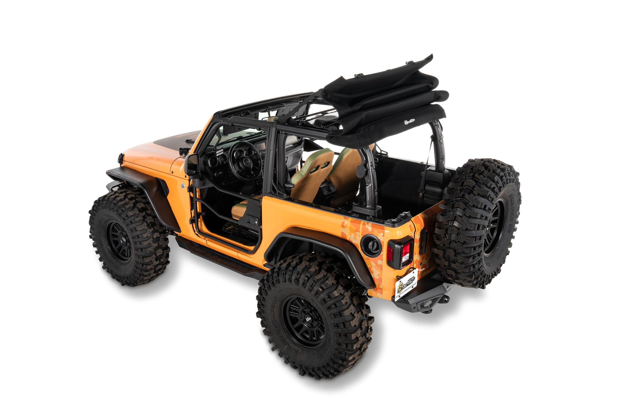 Jeep Wrangler Trektop Glide Slantback Soft Tops For Jeep 2018-Current Wrangler JL 2 Door Bestop