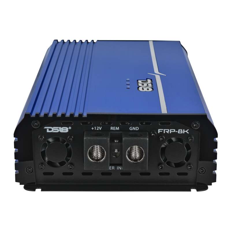 DS18 1-Channel Class D Full-Range Monoblock 8000 Watts RMS at1 ohm DPIV1/0 Terminals Included Blue