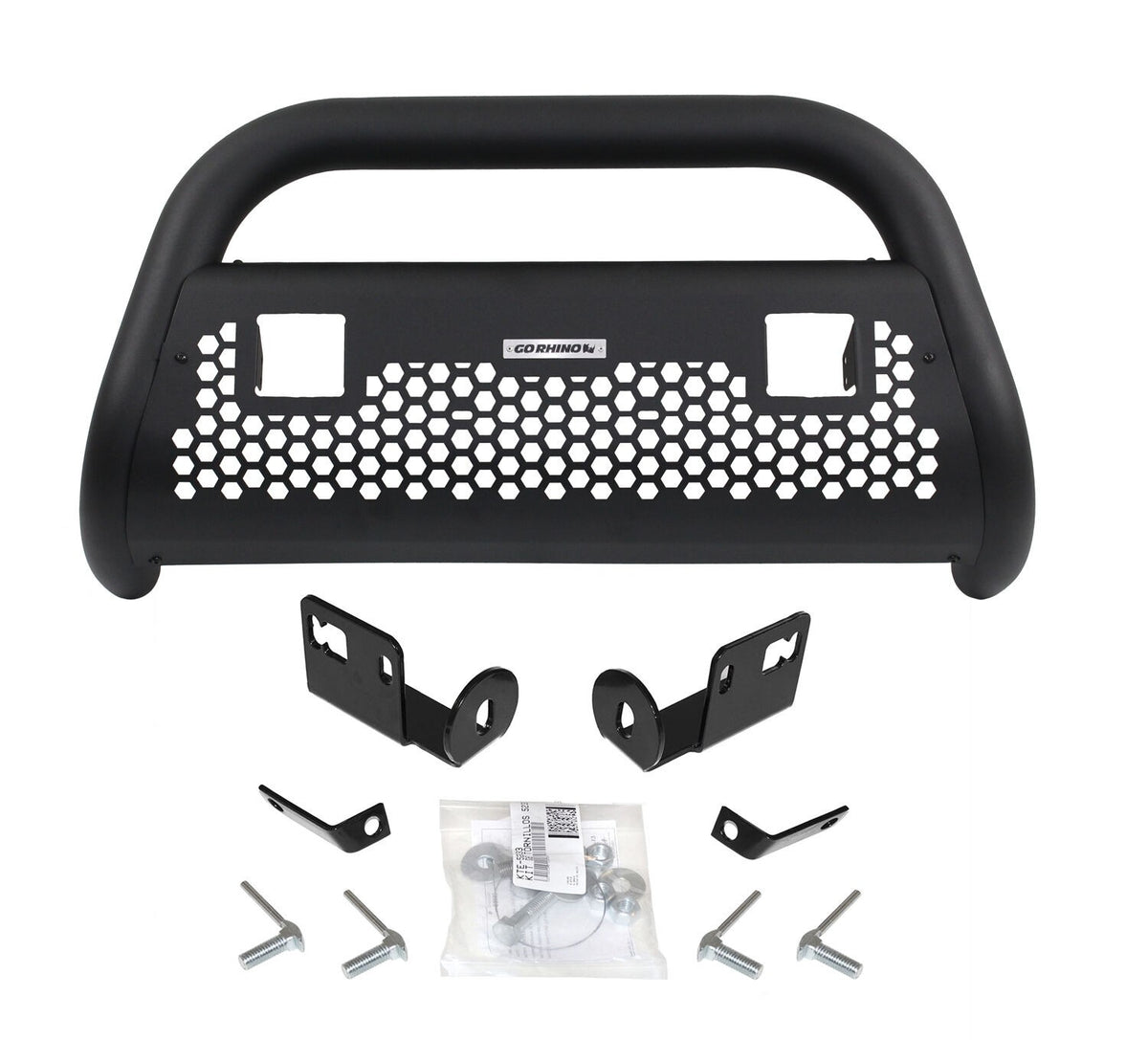 RC2 LR Bull Bar with Mounting Brackets & Two 3 Inch Light Openings Textured Black 2002-2005 Dodge Ram 1500/2500/3500 Go Rhino