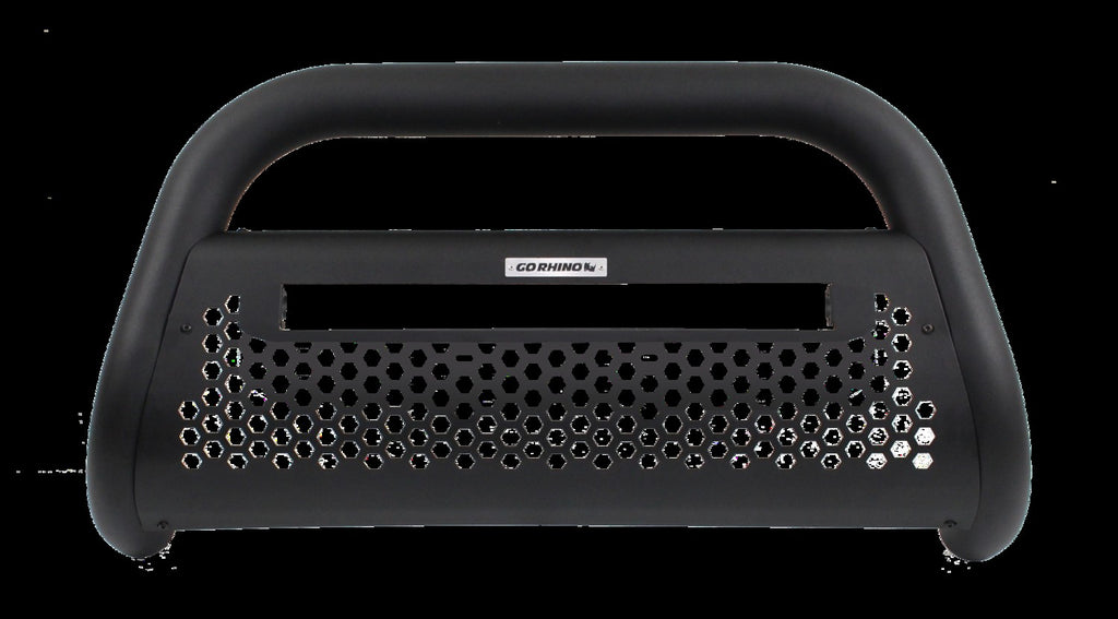 RC2 LR Bull Bar with Mounting Brackets & 20 Inch Light Bar Opening Textured Black 2010-2018 Dodge Ram 2500/3500 Go Rhino