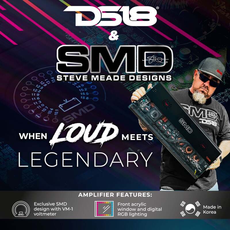 DS18 Steave Meade Colab 4-Channel Amp Class A/B 2x 400/4ohm 4 x 200/2ohm 4 x 150/4ohm Watts LED