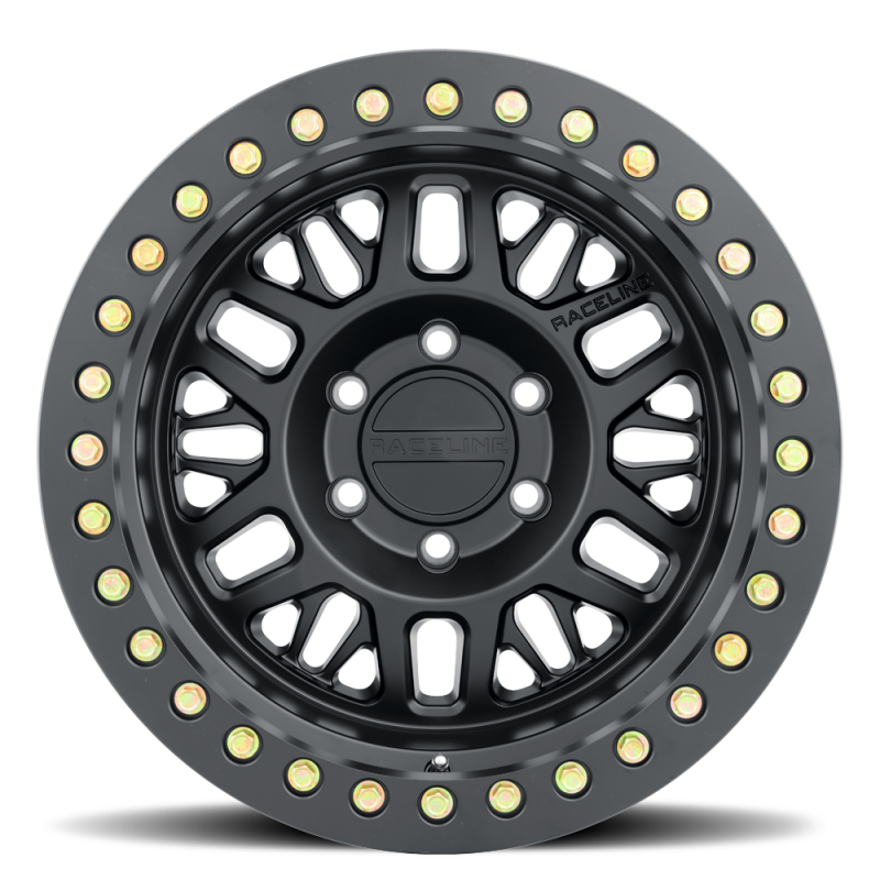 Raceline RT951B Ryno 17x9in / 6x139.7 BP / -12mm Offset / 106.1mm Bore - Satin Black Beadlock Wheel