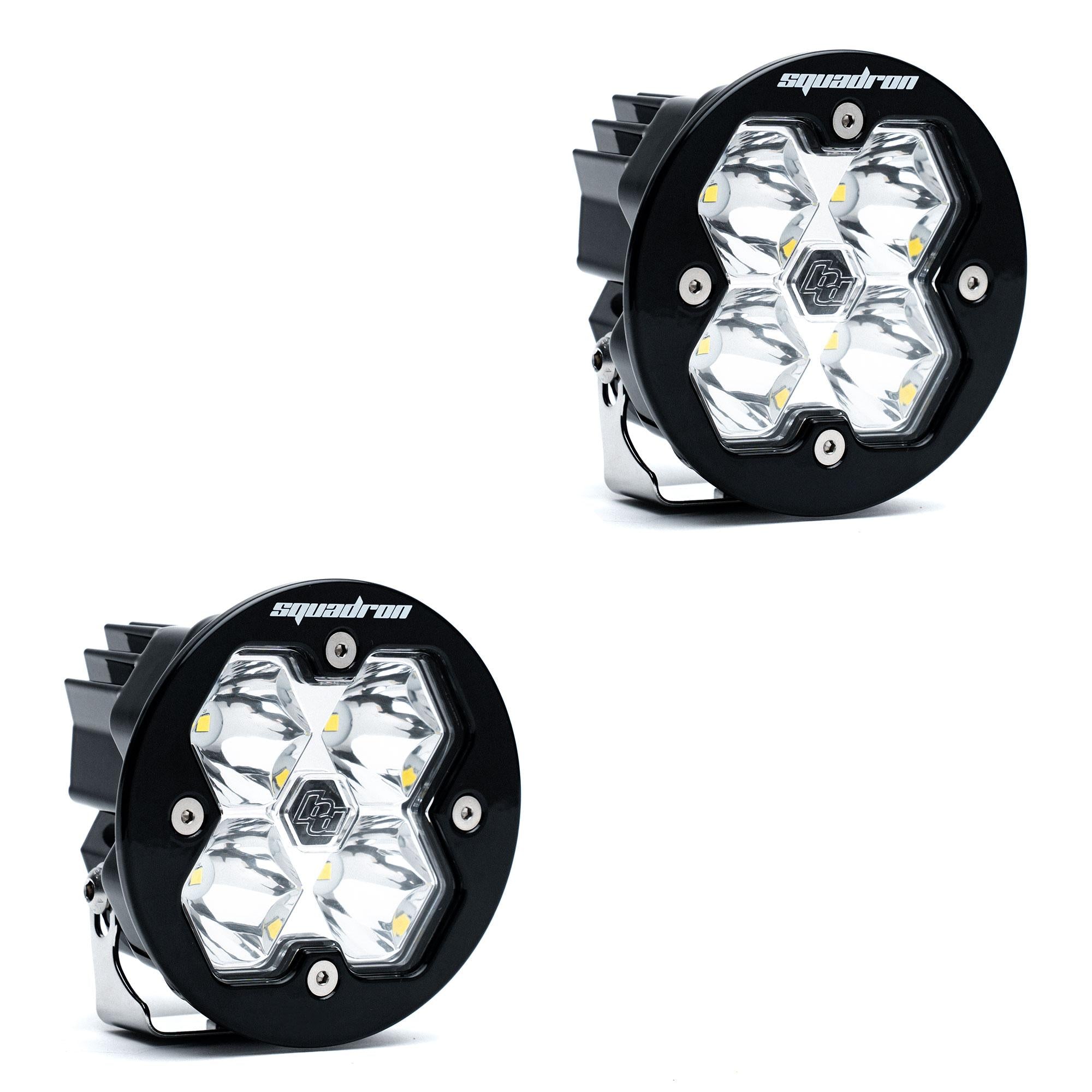 Squadron-R 2.0 Sport Black LED Auxiliary Light Pod Pair (No Harness) Universal Clear Baja Designs