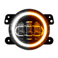 XK Glow 4in Fog Light JEEP 2pc Kit w/ Switchback Halo White DRL + Amber Turn Signal
