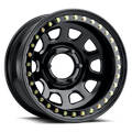 Raceline RT51 Daytona Rock 17x8in/8x165.1 BP/-25mm Offset/130.81mm Bore - Gloss Black Beadlock Wheel
