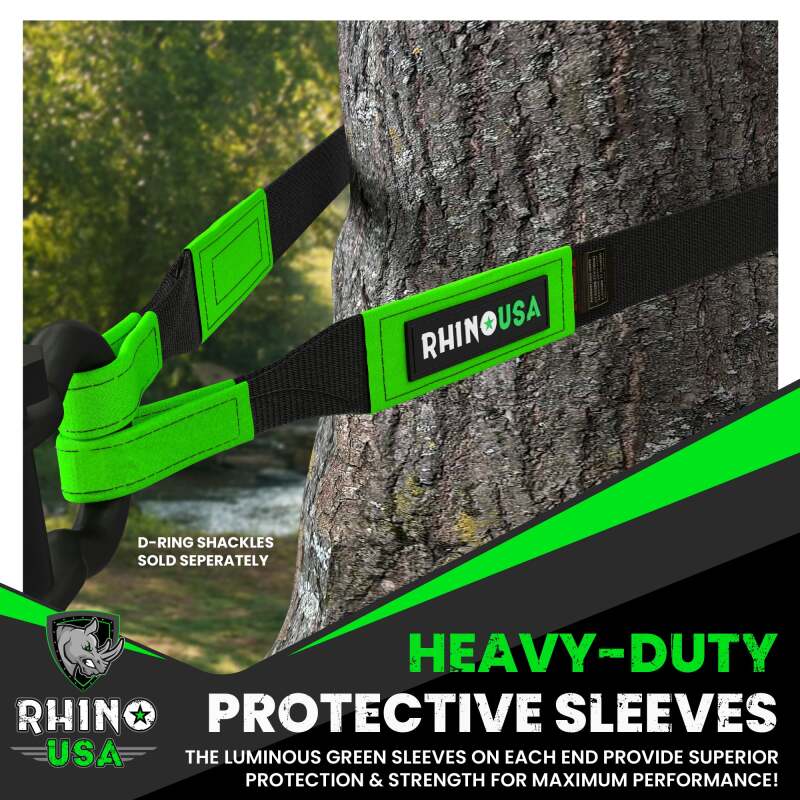 Rhino USA Recovery Tow Strap 3Inx30Ft (Black)
