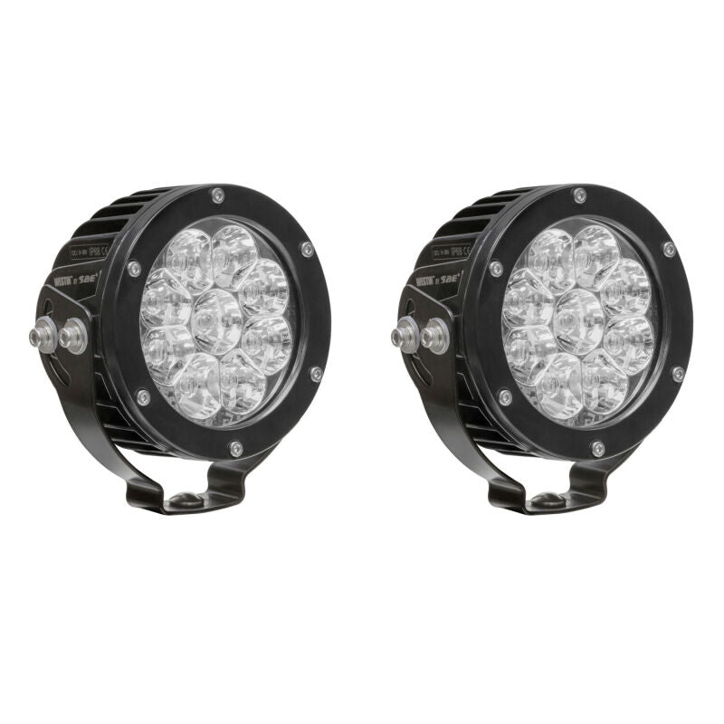 Westin Axis LED Auxiliary Light 4.75 inch Round Flood w/3W Osram (Set of 2) - Black