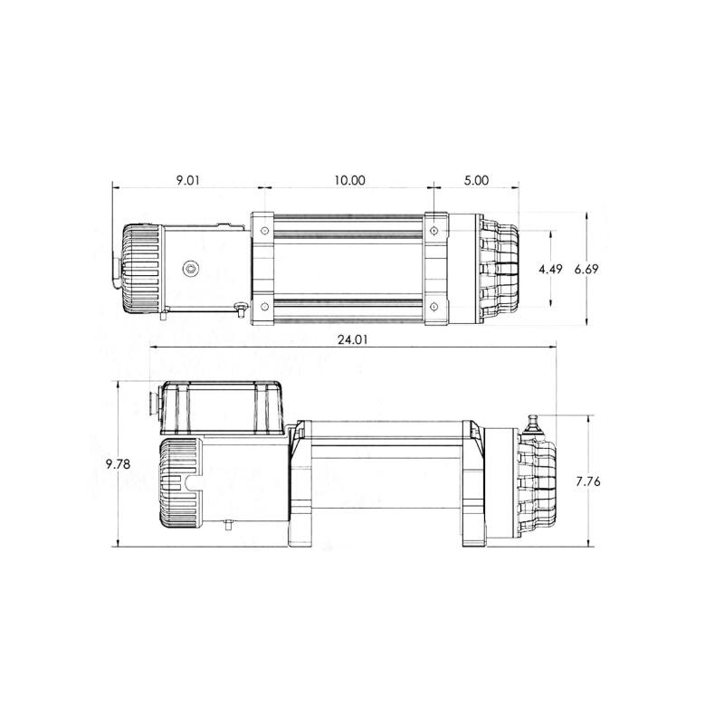 Superwinch 15000 LBS 12V DC 15/32in x 78ft Synthetic Rope Tiger Shark 15000SR Winch