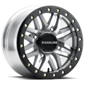Raceline A91MA Ryno 15x10in/4x156 BP/0mm Offset/132.5mm Bore - Machined & Black Ring Beadlock Wheel