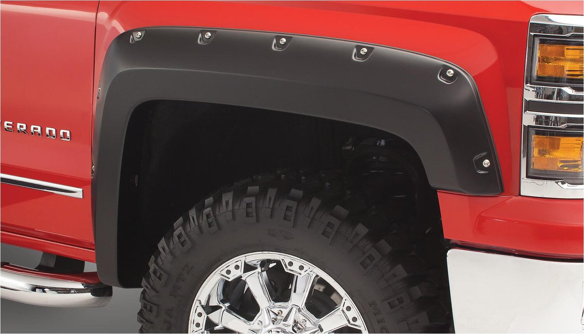 Black Pocket/Rivet Style Textured Finish 4-Piece Fender Flare Set For 1986-1995 Suzuki Samurai Bushwacker