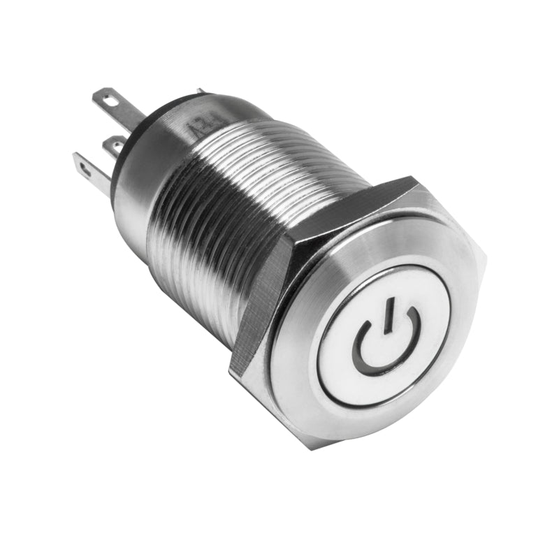 Oracle Power Symbol On/Off Flush Mount LED Switch - White