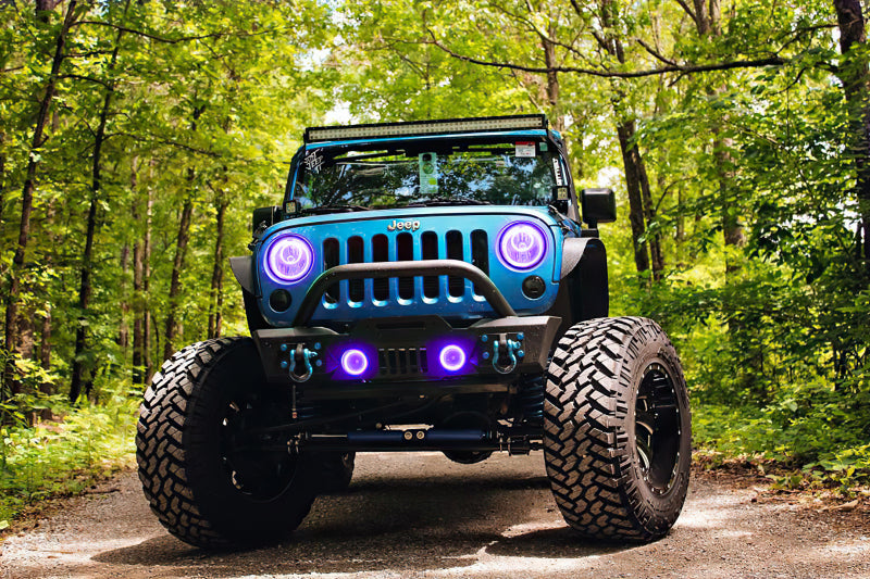 Oracle Lighting 07-09 Jeep Wrangler JK Pre-Assembled LED Halo Fog Lights -UV/Purple