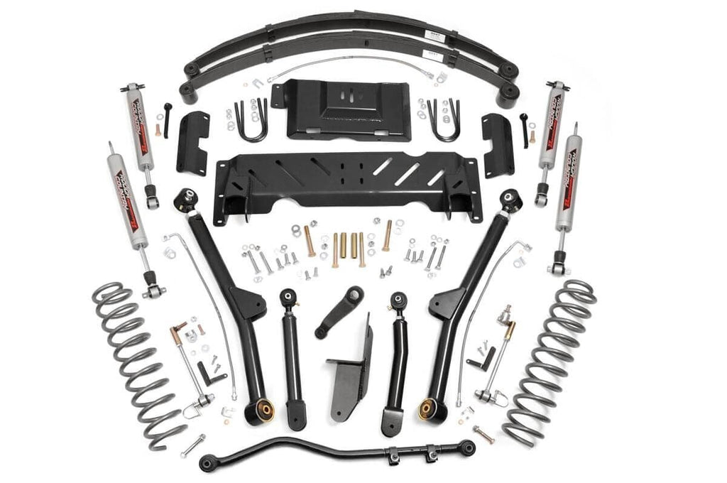 4.5 Inch Lift Kit Long Arm RR Leafs NP242 Jeep Cherokee XJ 4WD (84-01) Rough Country