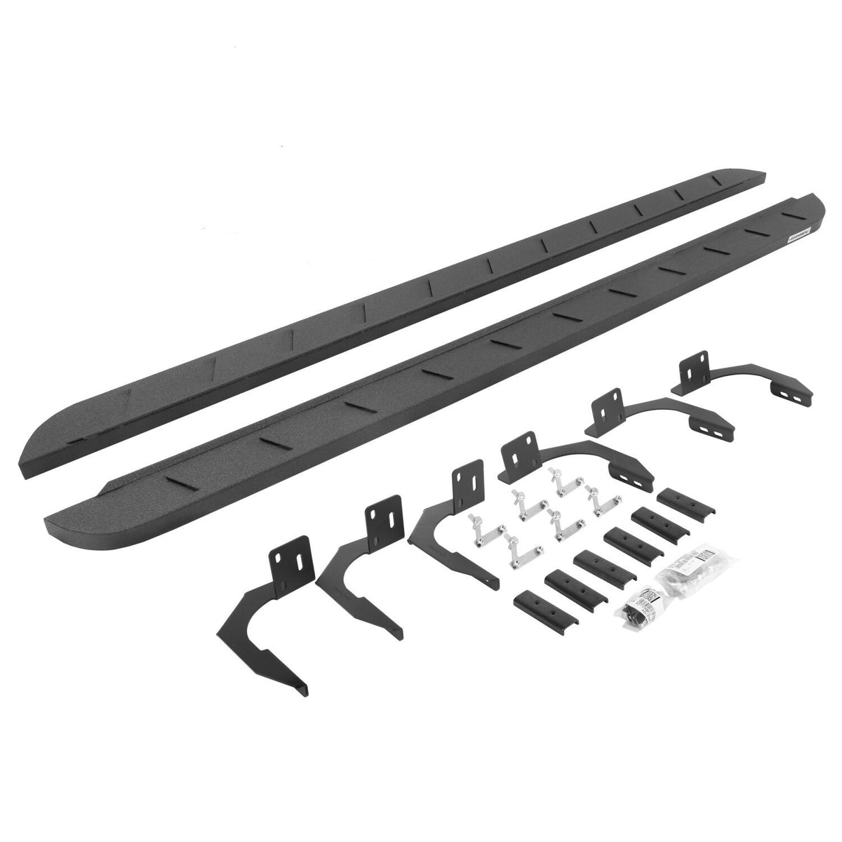 RB10 Slim Line Running Boards With Mounting Brackets Protective Bedliner Coating 2009-2010 Dodge Ram 1500/2500/3500 Go Rhino