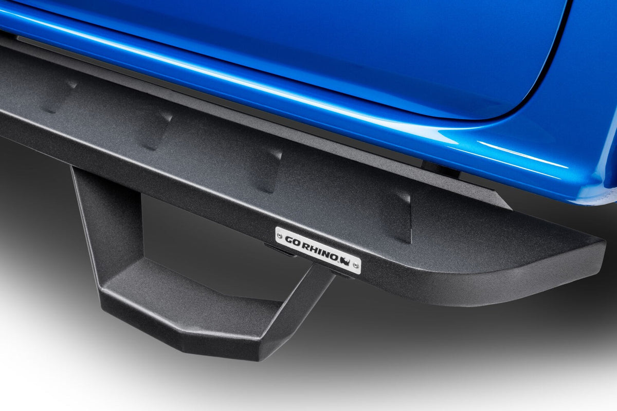RB10 Running Boards With Mounting Brackets & 2 Pairs of Drop Steps Kit Textured Black 2004-2014 Ford F-150 Extended Cab Go Rhino