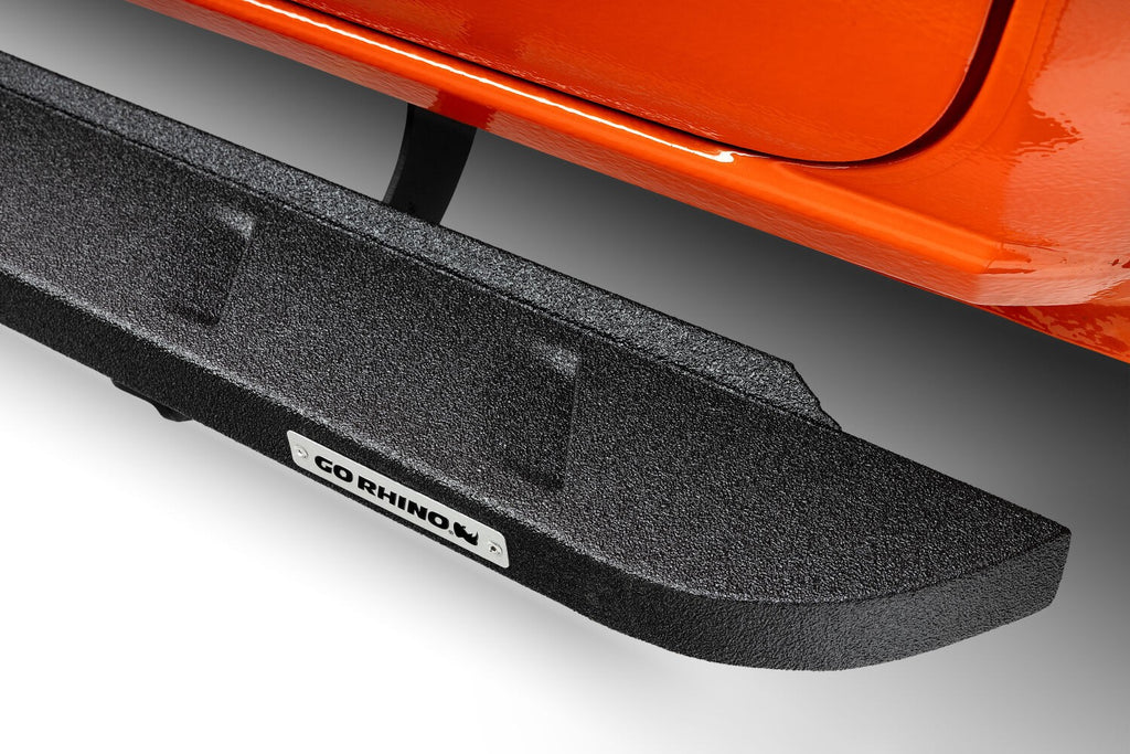 RB10 Slim Line Running Boards With Mounting Brackets Curved Protective Bedliner Coating 2021-2025 Ford Bronco 4 Door Go Rhino