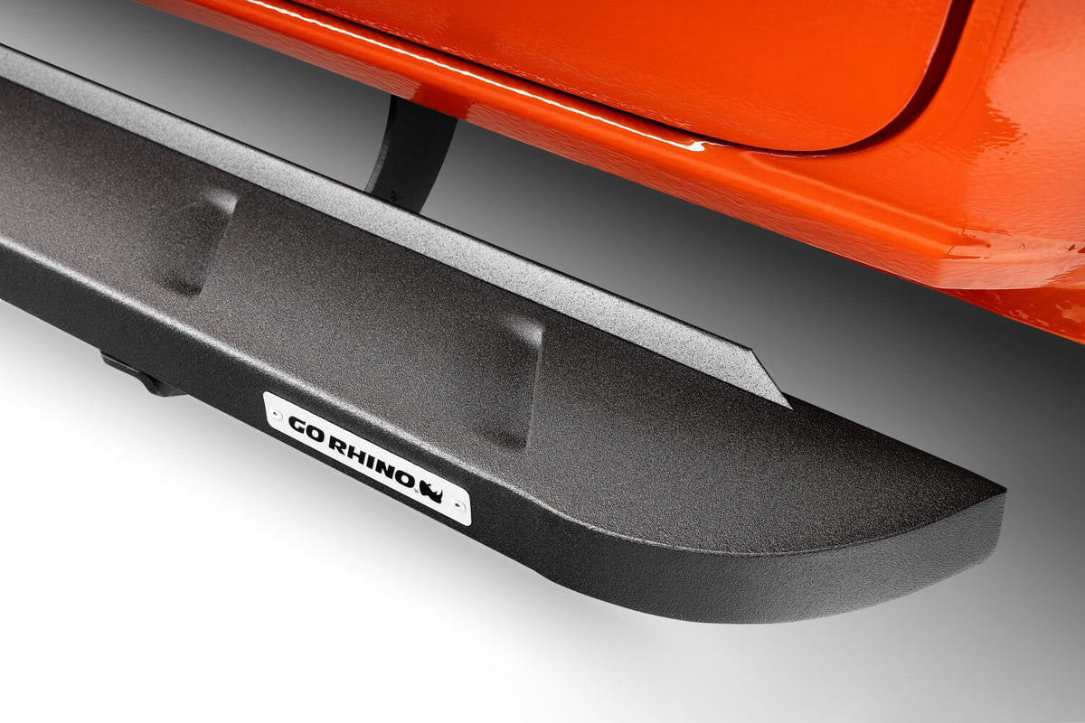 RB10 Slim Line Running Boards With Mounting Brackets Textured Black 2015-2018 Ram 1500 Go Rhino