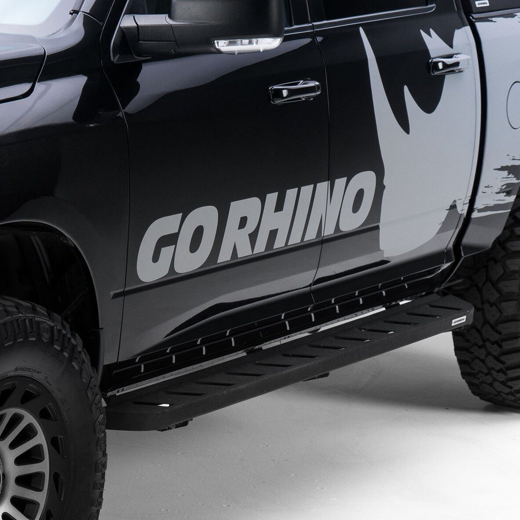 RB10 Running Boards With Mounting Brackets Protective Bedliner Coating 2015-2018 Ram 1500 Go Rhino