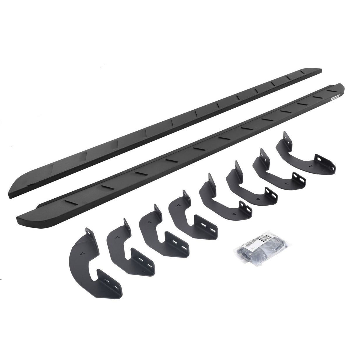 RB10 Slim Line Running Boards With Mounting Brackets Cruved Textured Black 2007-2021 Toyota Tundra Extended Cab Go Rhino