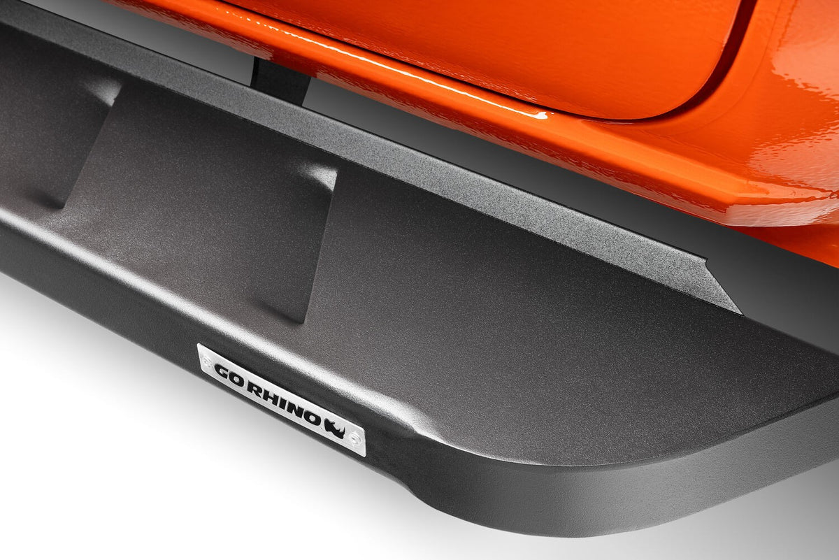 RB10 Running Boards With Mounting Brackets Textured Black 2005-2023 Toyota Tacoma Go Rhino