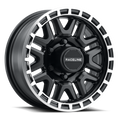 Raceline 953BM Krank 15x6in / 6x139.7 BP / 0mm Offset / 4.25mm Bore - Black & Machined Wheel