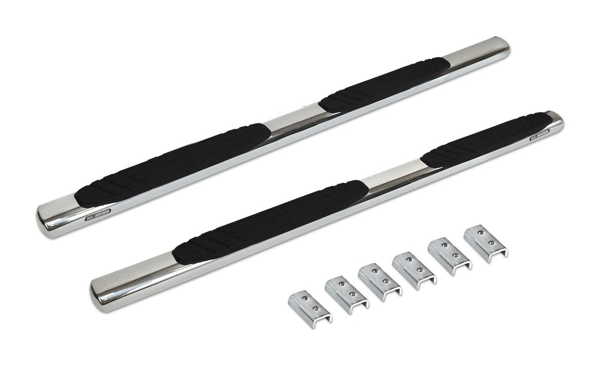 4 Inch OE Xtreme SideSteps With Mounting Bracket Kit Polished Stainless Steel 2007-2013 Silverado/Sierra 1500 Go Rhino