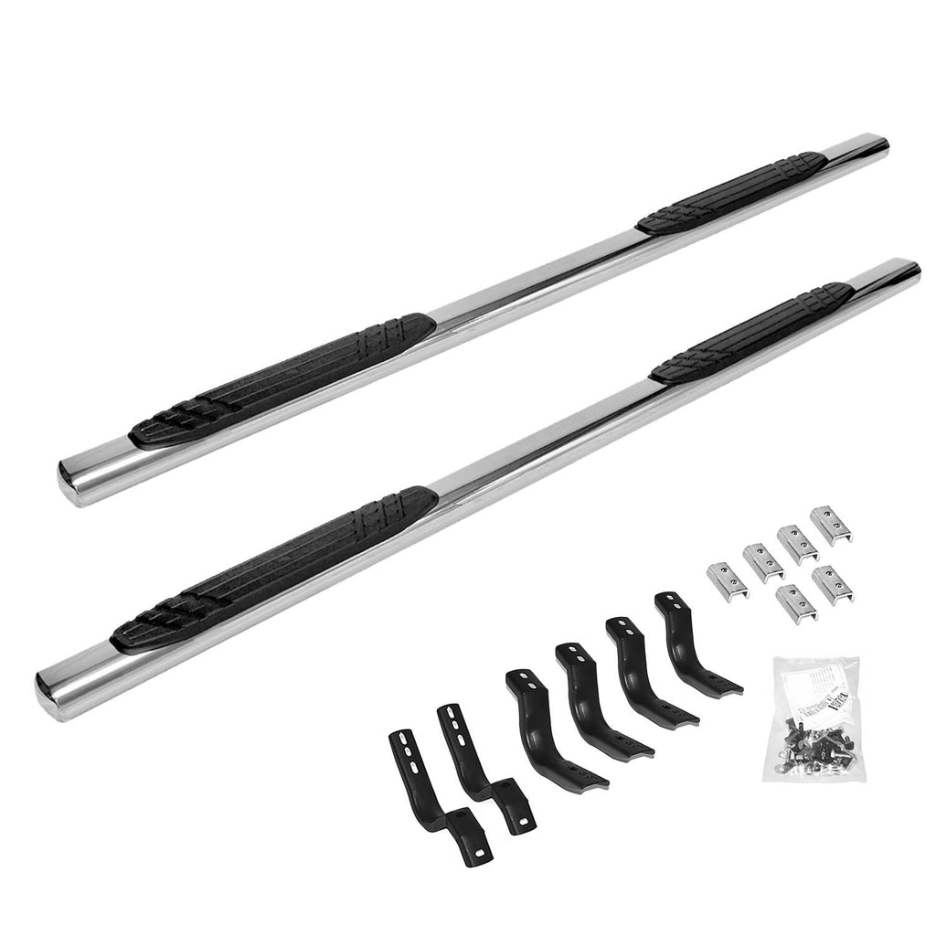 4 Inch OE Xtreme Side Steps with Mounting Brackets Kit Polished Stainless Steel 2007-2018 Silverado/Sierra 1500 2015-2018 Silverado/Sierra 2500 HD/3500 HD Go Rhino