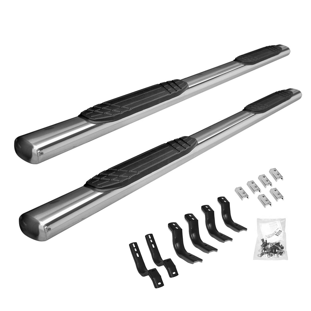 4 Inch OE Xtreme SideSteps With Mounting Bracket Kit Polished Stainless Steel 2009-2014 Dodge Ram 1500 Go Rhino
