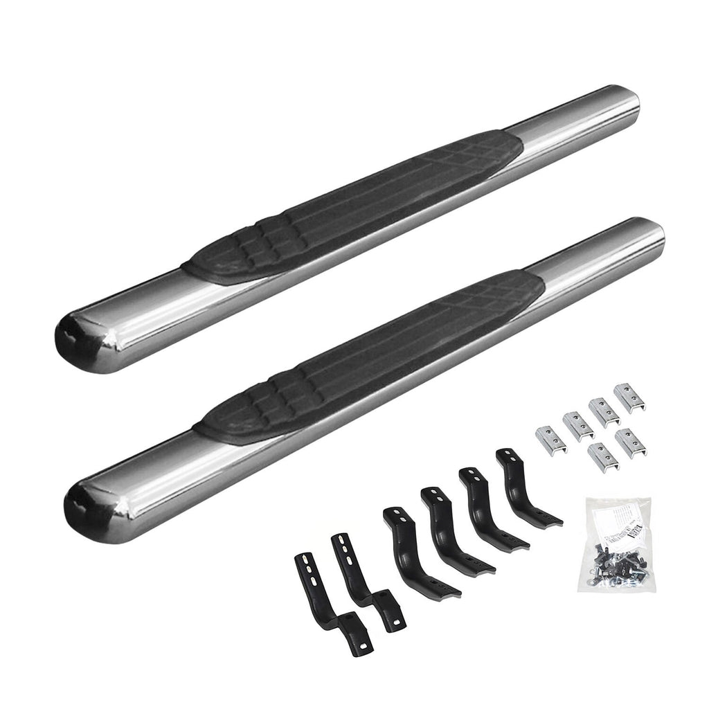 4 Inch OE Xtreme SideSteps With Mounting Bracket Kit Polished Stainless Steel 2004-2014 Ford F-150 Go Rhino