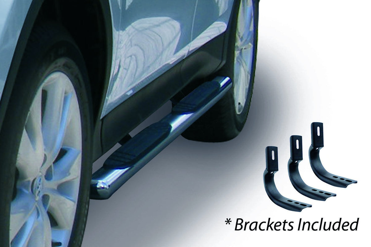 4 Inch OE Xtreme SideSteps With Mounting Bracket Kit Polished Stainless Steel 2011-2014 Dodge Durango 2011-2021 Jeep Grand Cherokee Go Rhino
