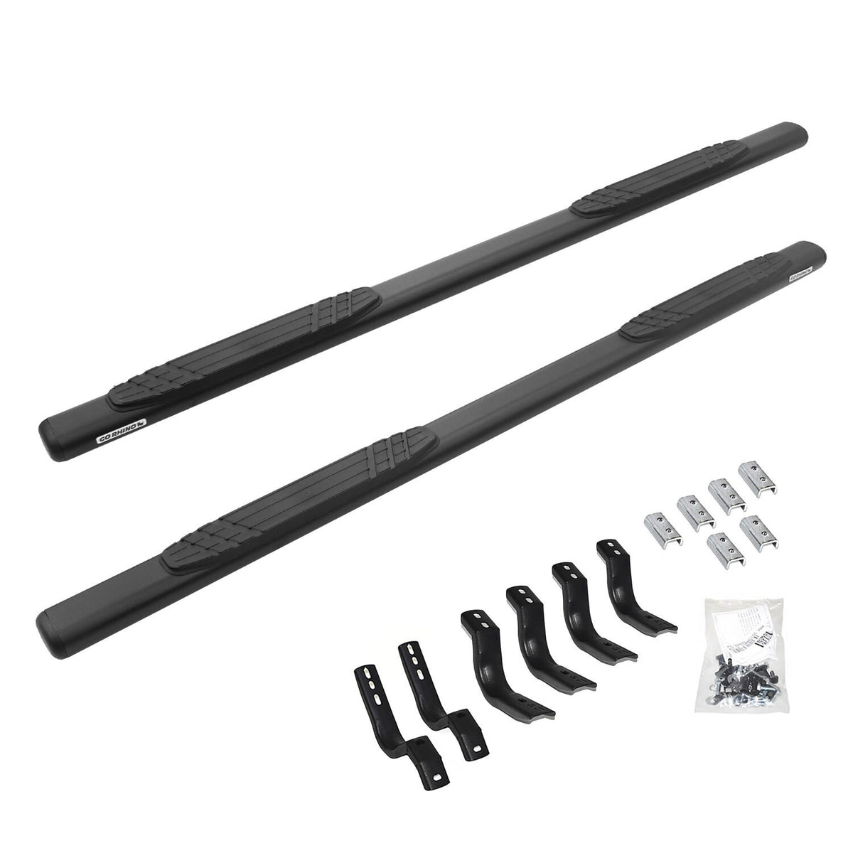 4 Inch OE Xtreme SideSteps With Mounting Bracket Kit Textured Black 2019-2026 Ram 1500 Go Rhino