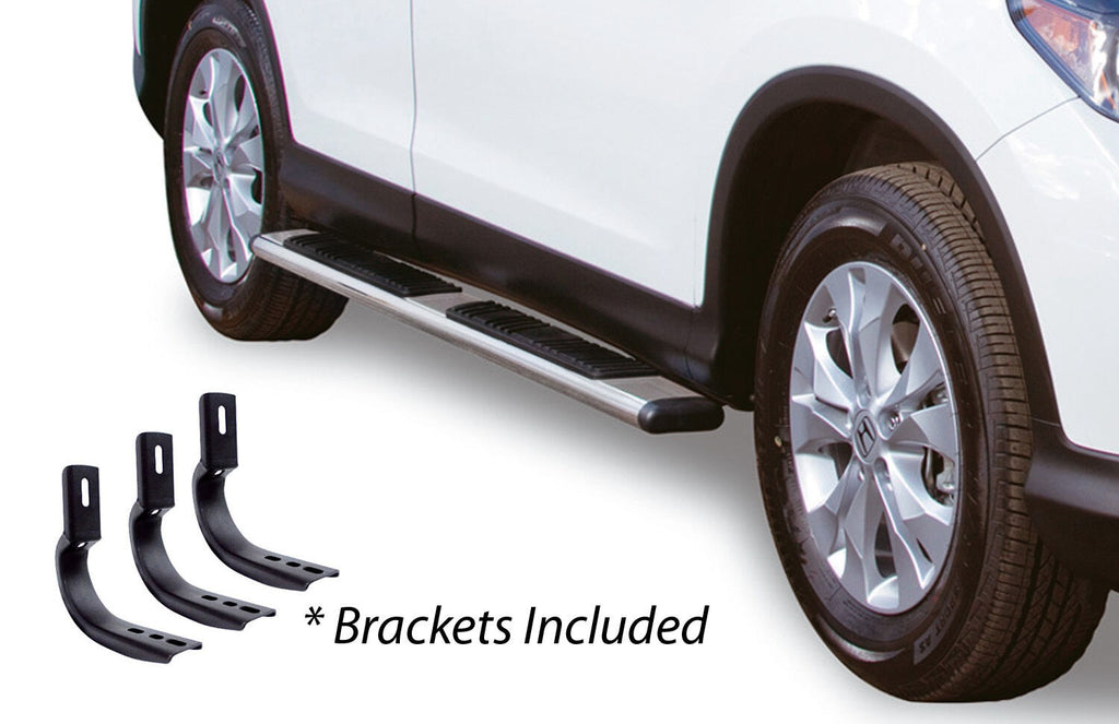5 Inch OE Xtreme Low Profile SideSteps With Mounting Bracket Kit Polished Stainless Steel 2013-2015 Ford Escape Go Rhino