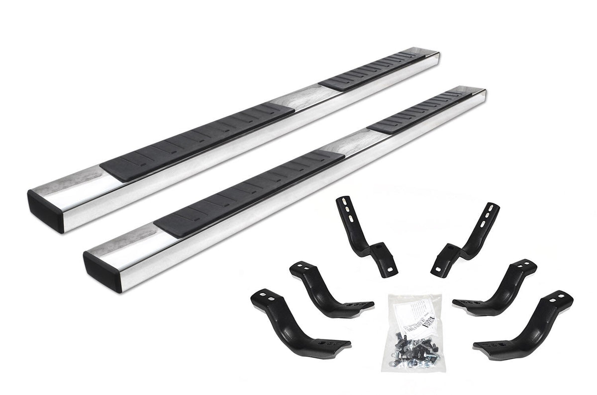 6 Inch OE Xtreme II SideSteps With Mounting Bracket Kit Polished Stainless Steel 2009-2010 Dodge Ram 1500/2500/3500 Go Rhino