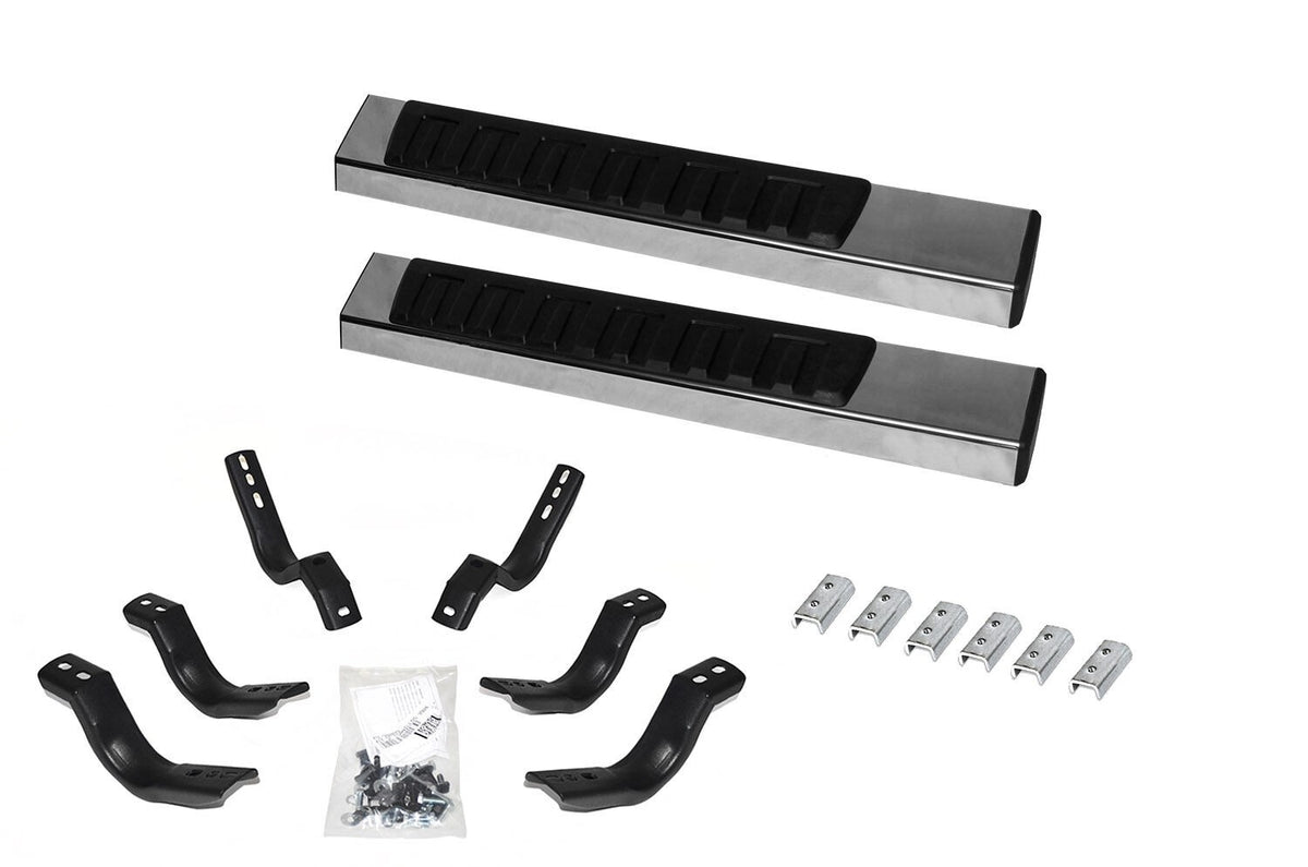 6 Inch OE Xtreme II SideSteps With Mounting Bracket Kit Polished Stainless Steel 2004-2014 Ford F-150 Go Rhino