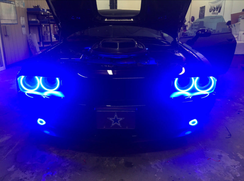 Oracle Dodge Challenger 15-21 LED Waterproof Halo Kit - ColorSHIFT w/o Controller
