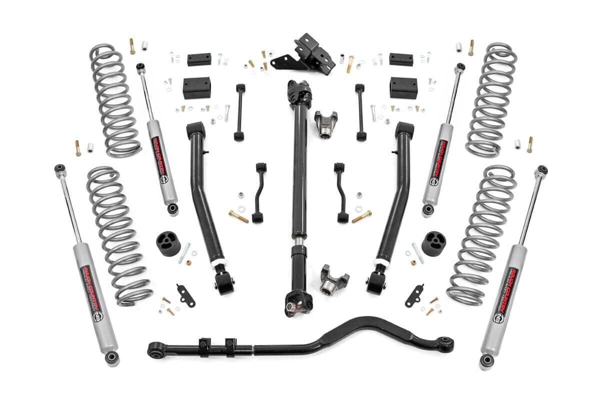 3.5 Inch Lift Kit Adj Lower FR D/S Jeep Wrangler Unlimited Rubicon (18-23) Rough Country