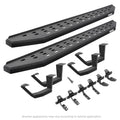 RB20 Running Boards With Mounting Brackets & 2 Pairs of Drop Steps Kit Textured Black 2014-2018 Silverado/Sierra 1500 2015-2018 Silverado/Sierra 2500 HD/3500 HD Go Rhino