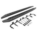 RB10 Slim Line Running Boards With Mounting Brackets Angled Textured Black 2009-2010 Dodge Ram 1500/2500/3500 Go Rhino