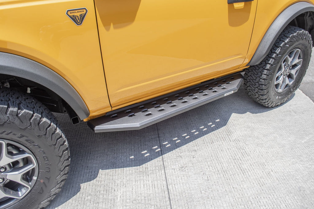 RB20 Running Boards With Mounting Brackets Textured Black 2021-2025 Ford Bronco Go Rhino