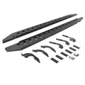 RB10 Slim Line Running Boards With Mounting Brackets Angled Textured Black 2005-2023 Toyota Tacoma Go Rhino