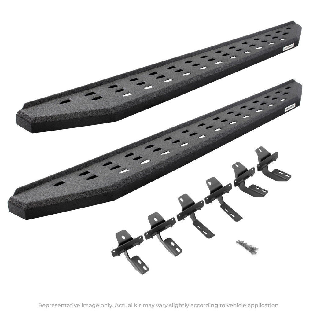 RB20 Running Boards With Mounting Brackets Protective Bedliner Coating 2020-2025 Jeep Gladiator Go Rhino