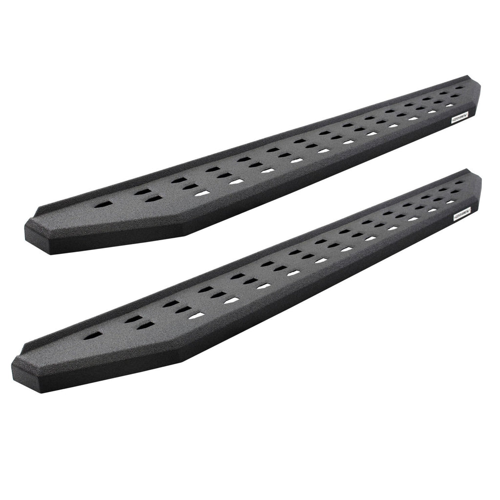 RB20 Running Boards With Mounting Brackets & 1 Pair of Drop Steps Kit Protective Bedliner Coating For 2007-2018 Jeep Wrangler JK Go Rhino